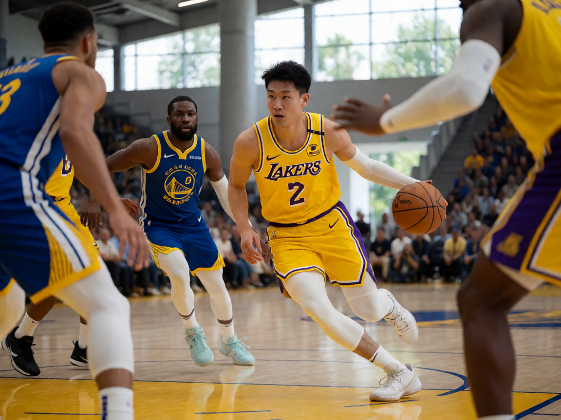 NBA常规赛湖人对抗勇士精彩瞬间